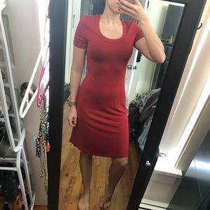 Orange short sleeve dress